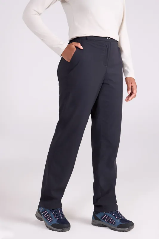 Winter Delta' Stretchy Soft Fleece Lined Quick Dry Outdoor Trousers - Mountain Warehouse