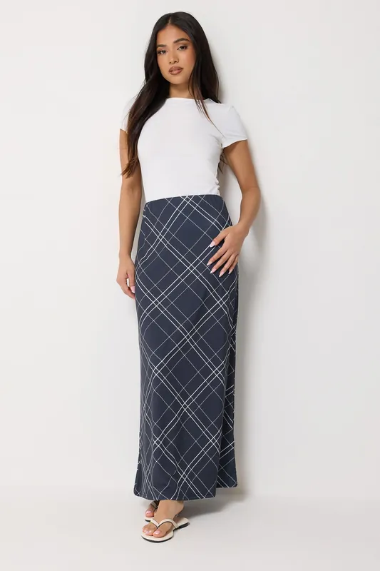 Petite Check Maxi Skirt - PixieGirl
