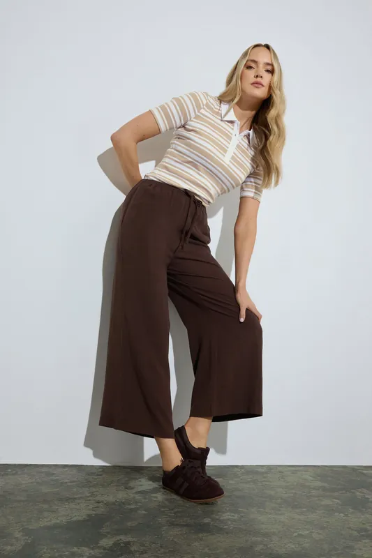 Tall Linen Cropped Trousers - Long Tall Sally