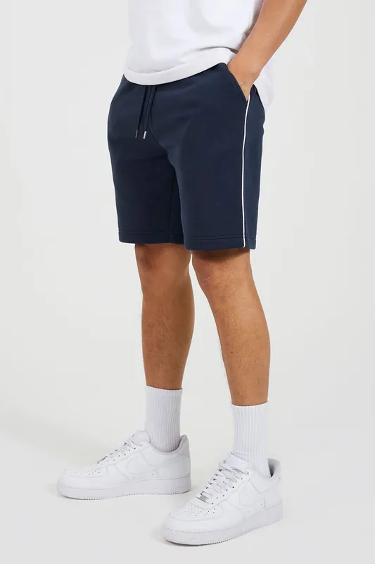 Side Stripe Drawstring Jersey Shorts - Brave Soul