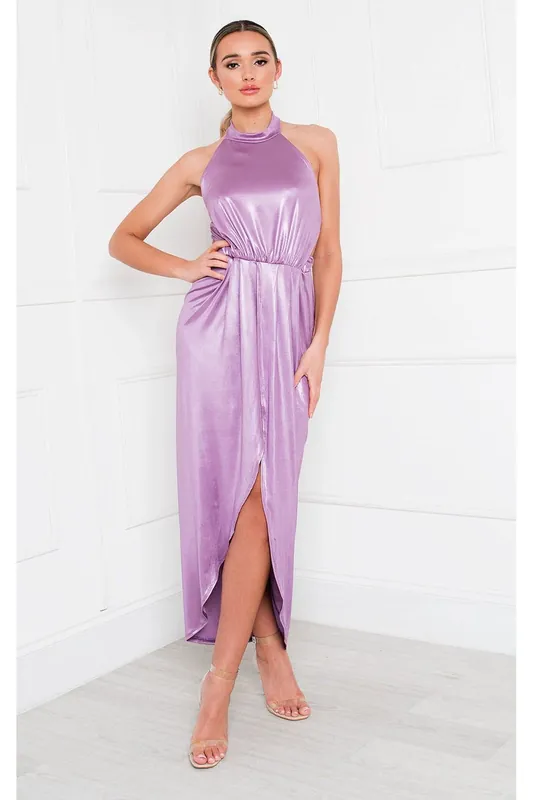 Serena Halterneck Backless Maxi Dress - IKRUSH