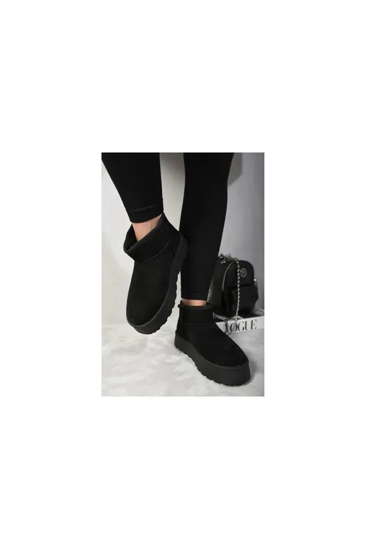 Jazlyn Faux Fur Lined Ankle Platform Mini Boots - IKRUSH