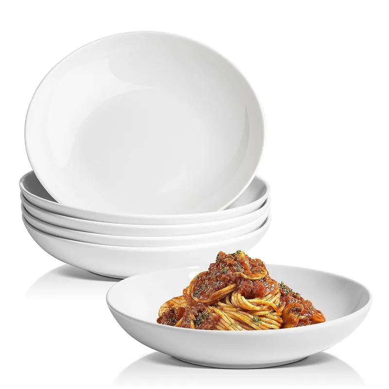 Salad Pasta Bowl Serving Bowls 4 Piece Set Porcelain 9" - Glim & Glam