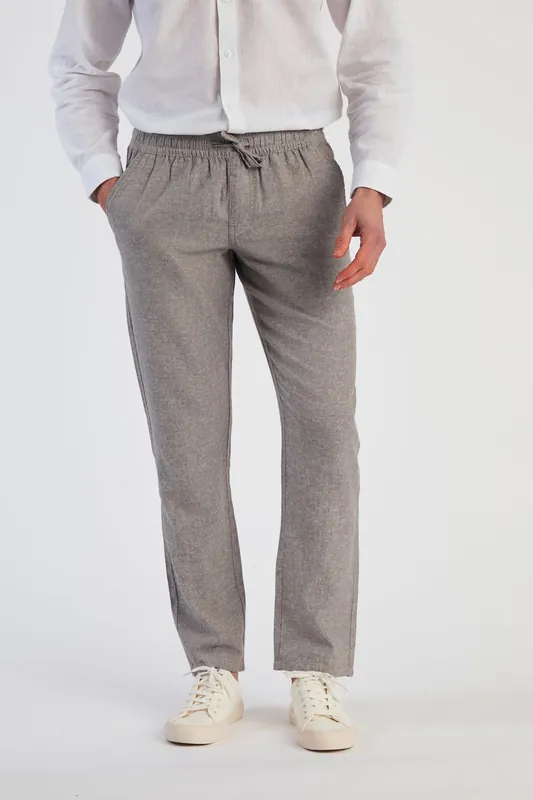 Linen Blend Straight Leg Trousers - Tokyo Laundry