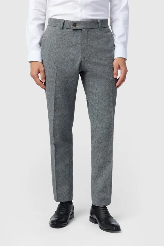Herringbone Tweed Slim Fit Trouser - Antique Rogue