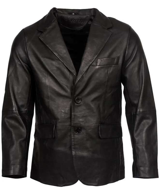 2 Button Blazer Soft Lamb Tailored Leather Jacket - Infinity Leather