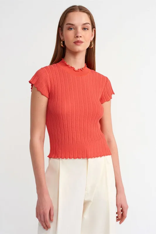 Slim Fit Ribbed Half-Turtleneck Sweater