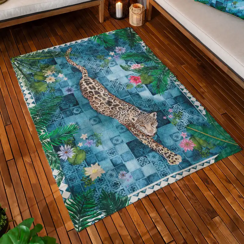 Majorelle Printed Indoor/Outdoor Rug - Paoletti