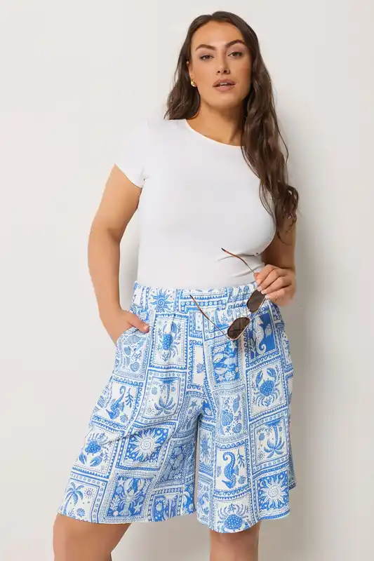 Shell Print Textured Shorts - Yours