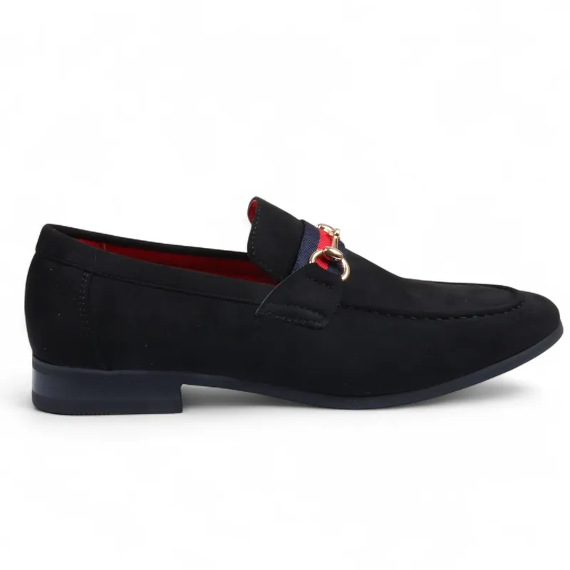 Suede Loafers with Buckle Slip-On Dress Shoes