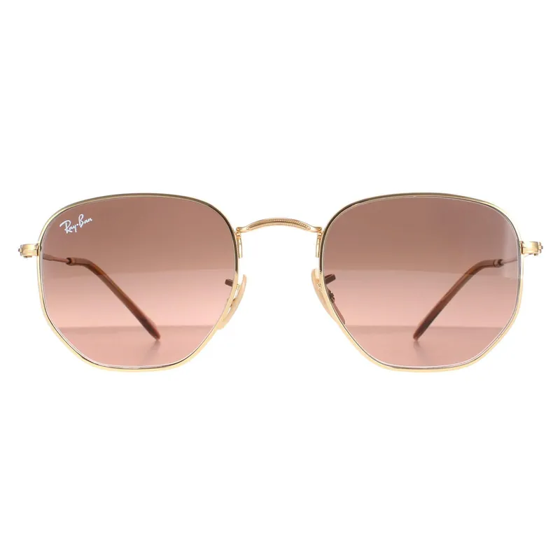 Square Polished Gold Brown Gradient Hexagonal RB3548N - Ray-Ban