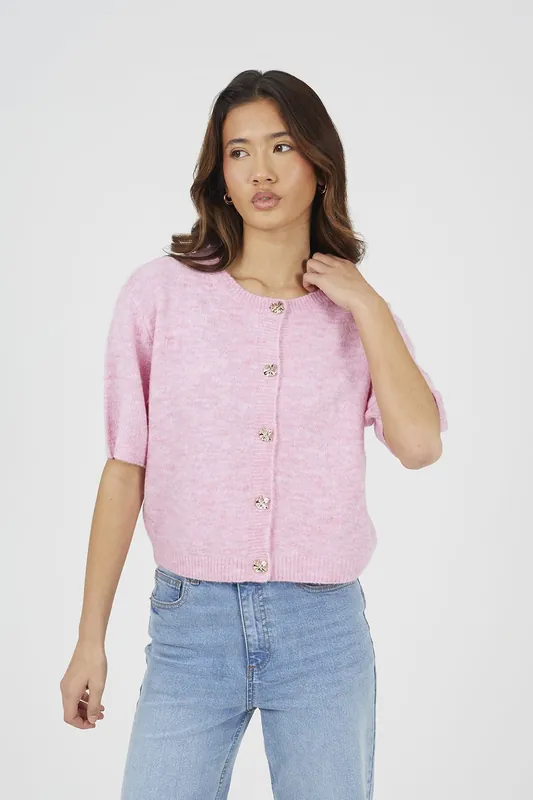 Short Sleeve Jersey Knit Cardigan - Brave Soul