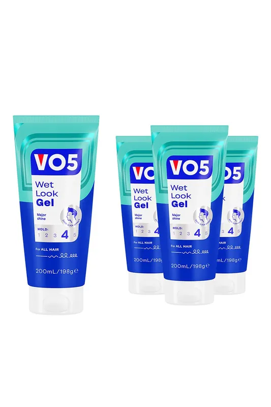 24HR Steady Control Wet Look 'Styling Gel', 200ml Pack of 4 - VO5