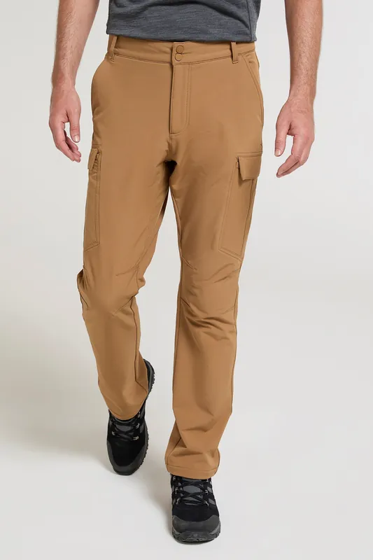 Beacon' Water Resistant Fleece Lined Stretchy Softshell Trousers - Mountain Warehouse