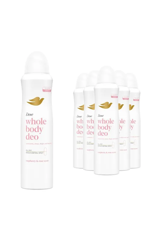 Whole Body Odour Protection Deodorant Spray Raspberry & Rose 150ml,6pk - Dove