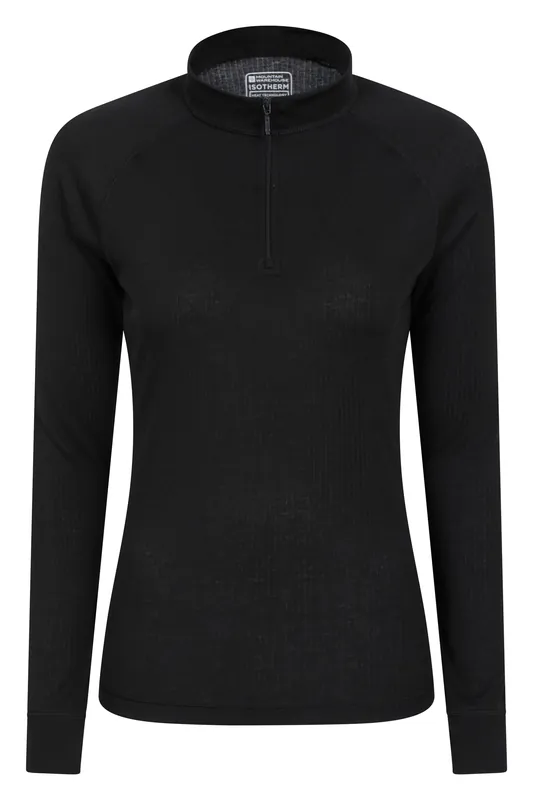 Long Sleeved Zip Neck Top Base Layer Lightweight - Mountain Warehouse