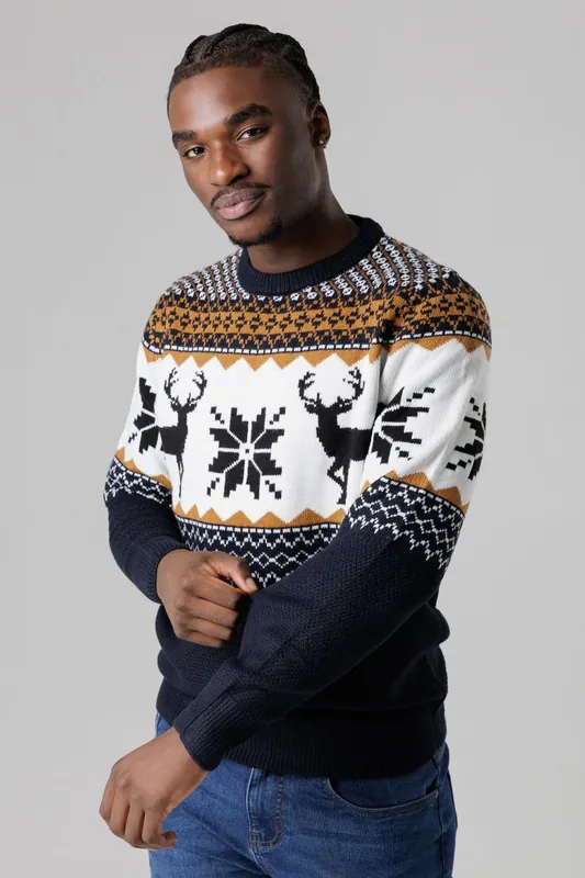 Festive Jacquard Crew Neck Jumper - Tokyo Laundry