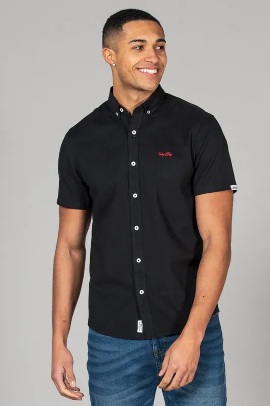 Cotton Short Sleeved Button-Up Oxford Shirt
