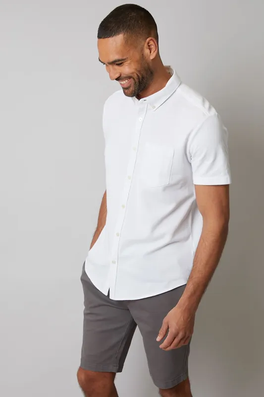 Cotton Pique Short Sleeve Shirt - Threadbare