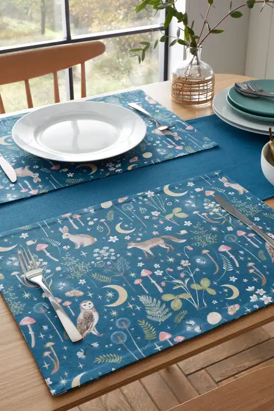 'Enchanted Twilight Animals' Cotton Dining Placemat 4 Pack - Catherine Lansfield