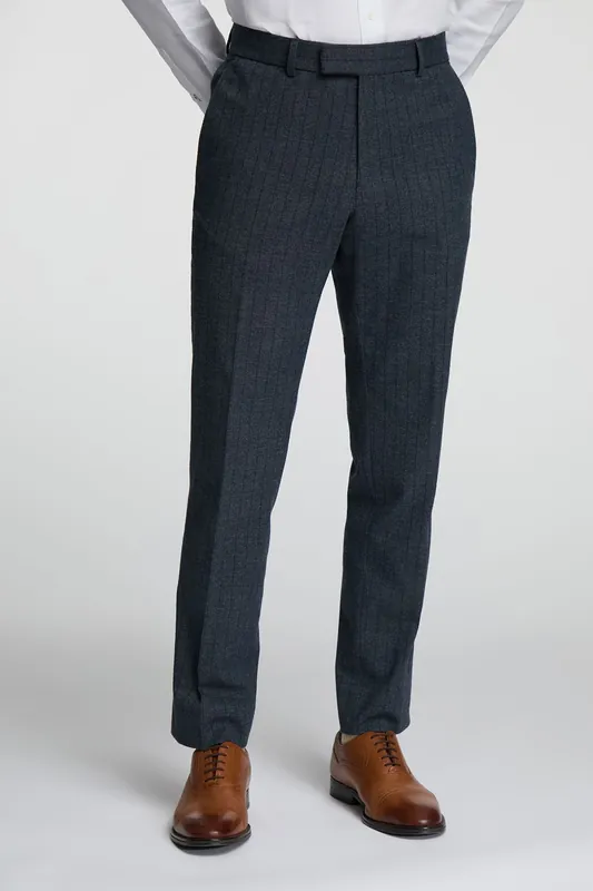 Appolo Stripe Flannel Slim Fit Trousers - Antique Rogue