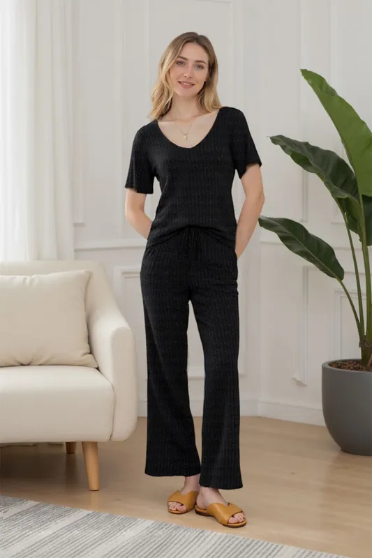 2 Piece Knitted Casual Loungewear Set - MODISHION