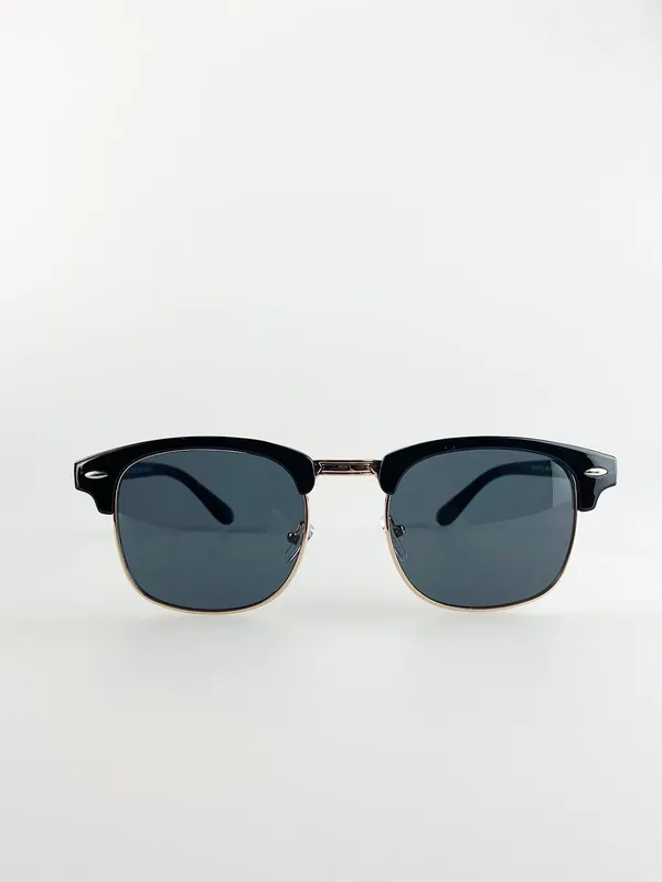 Black Clubmaster Sunglasses with Black Lenses - SVNX