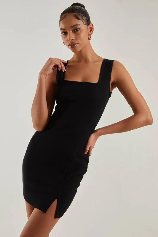 Square Neck Bandage Mini Dress - Pink Vanilla