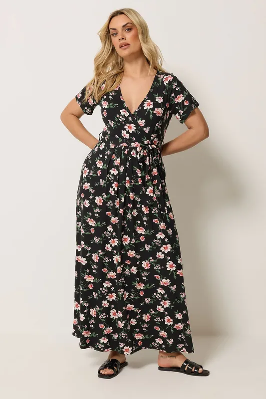 Floral Wrap Front Dress - Yours
