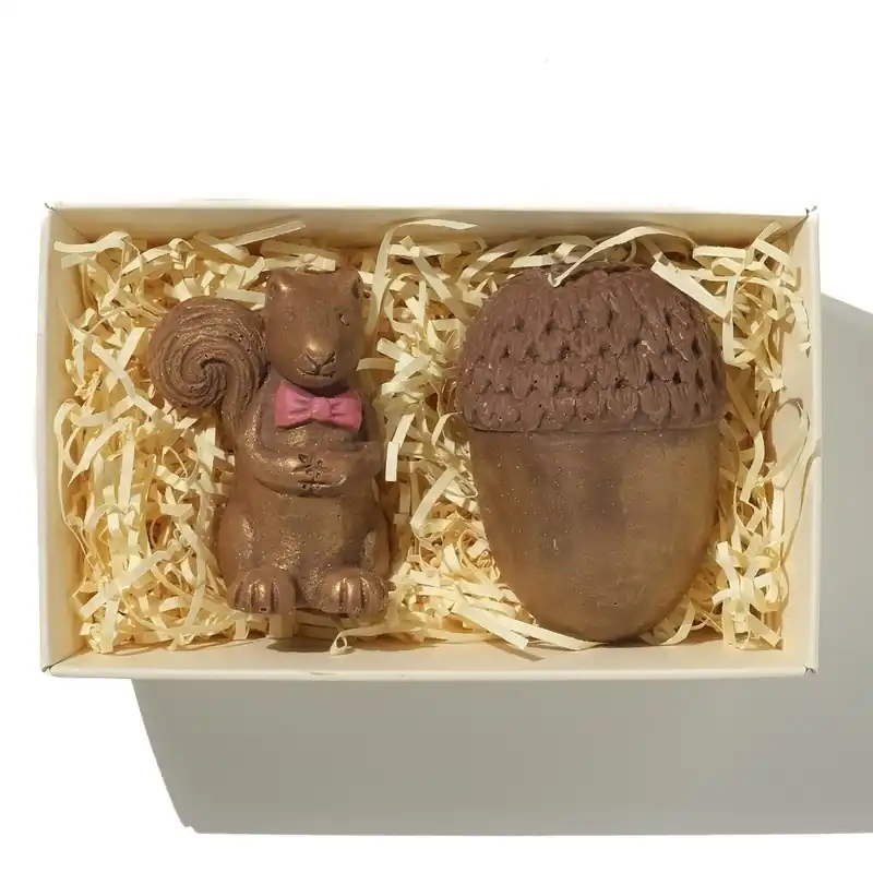 Golden Chocolate Squirrel And Acorn - CHOC ON CHOC