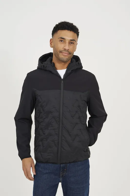 Quilted Hooded Zip-Up Jacket