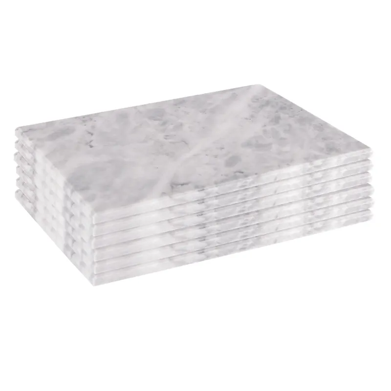 Marble Serving Boards - 30 x 20cm - Set of 6 White Serving Platters