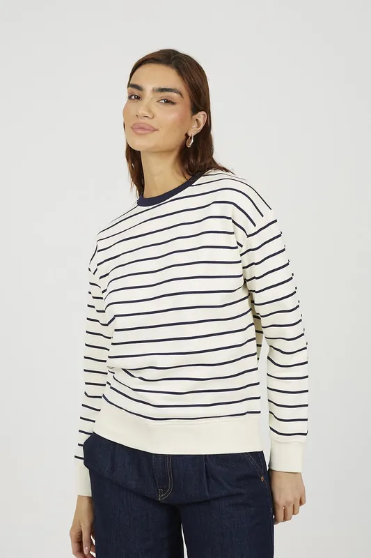 Classic Stripe Crew Neck Sweatshirt - Brave Soul