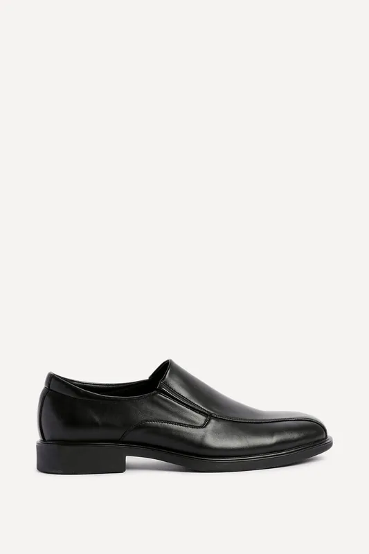 Diego Mens Black Faux Leather Panel Slip-On Shoes