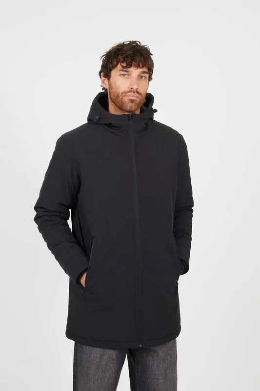 Quilted Soft Shell Hooded Parka Jacket - Brave Soul