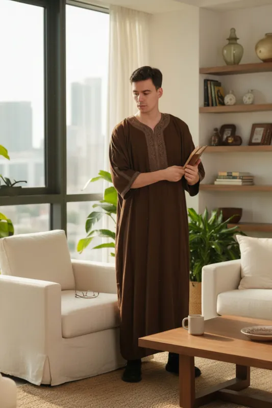 Ramadan Moroccan Thobe Robe Djellaba Gandoura Eid Jubba LFS-HM67