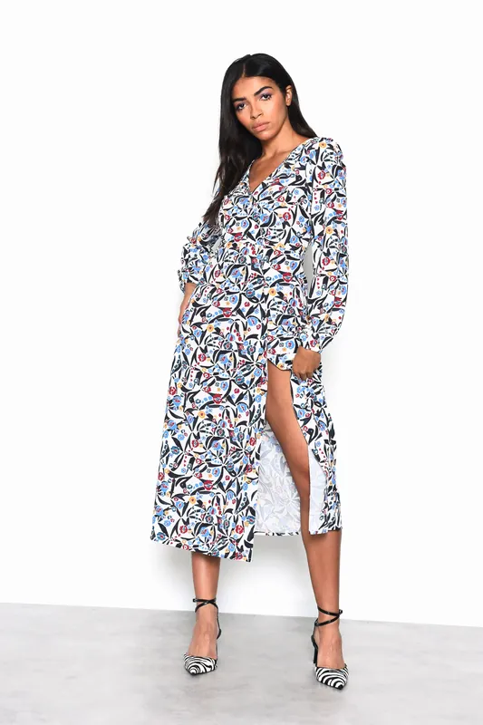 V-neck Long Sleeves Dress