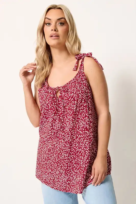 Ditsy Floral Strappy Vest Top - Yours