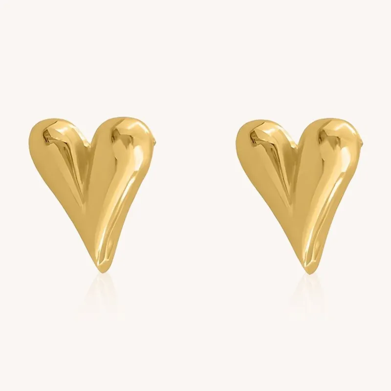 Holly Heart Studs - Realta