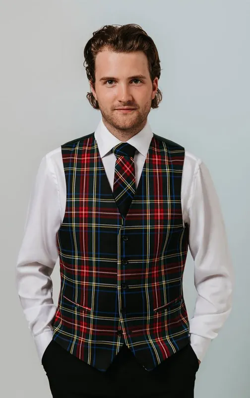 Green Tartan Waistcoat - Dobell