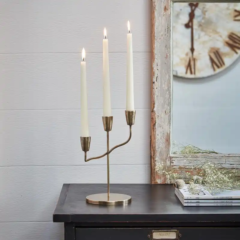 Cast Taper Candle Holder H25.5Cm W19Cm - Ivyline