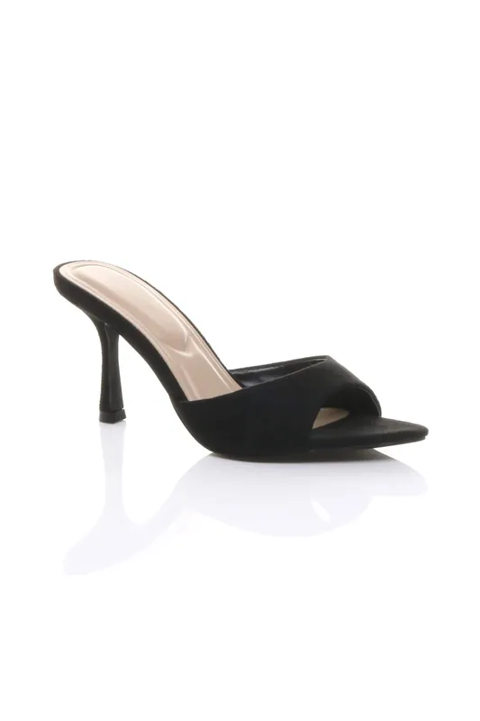 High Heel Pointed Peep Toe Sandals Mules - AJVANI