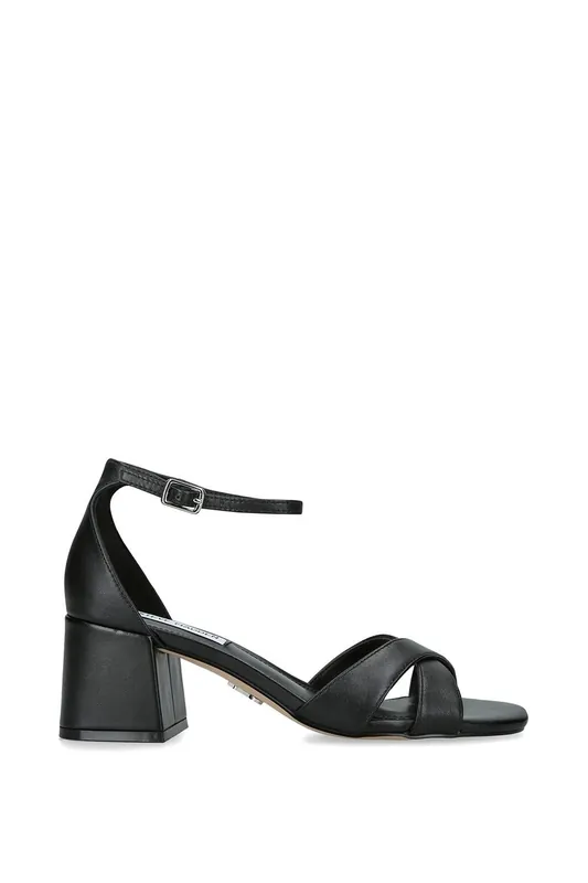 Fergie Black' Leather Sandals - STEVE MADDEN