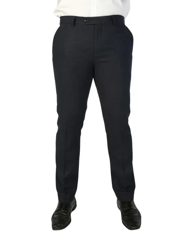 Men's Wool Blend Tweed Formal Trousers - Infinity Leather