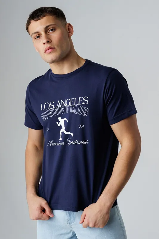Cotton Crew Neck Graphic Short Sleeve T-Shirt
