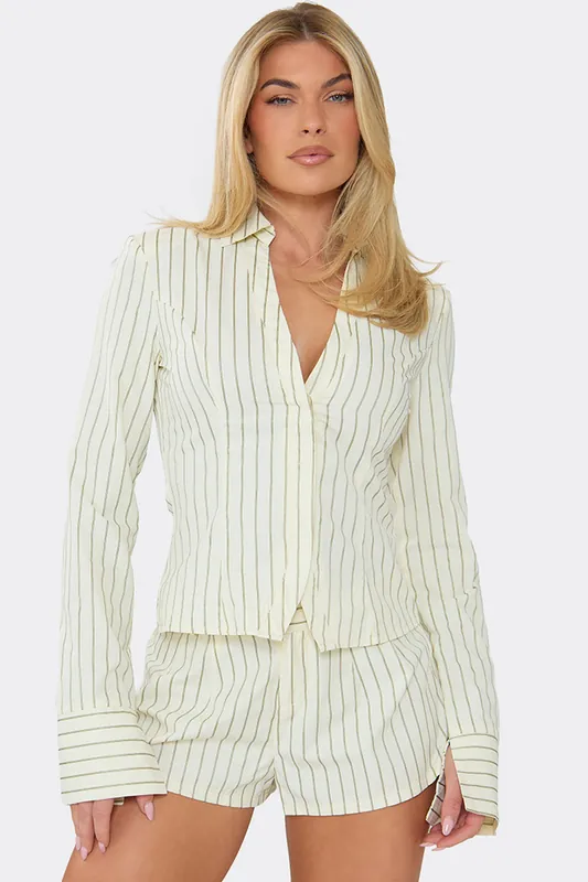 Long Sleeve Pinstripe Shirt - EGO