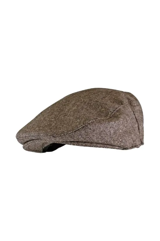 Checked Wool Blend Traditional Flat Cap - Sock Snob