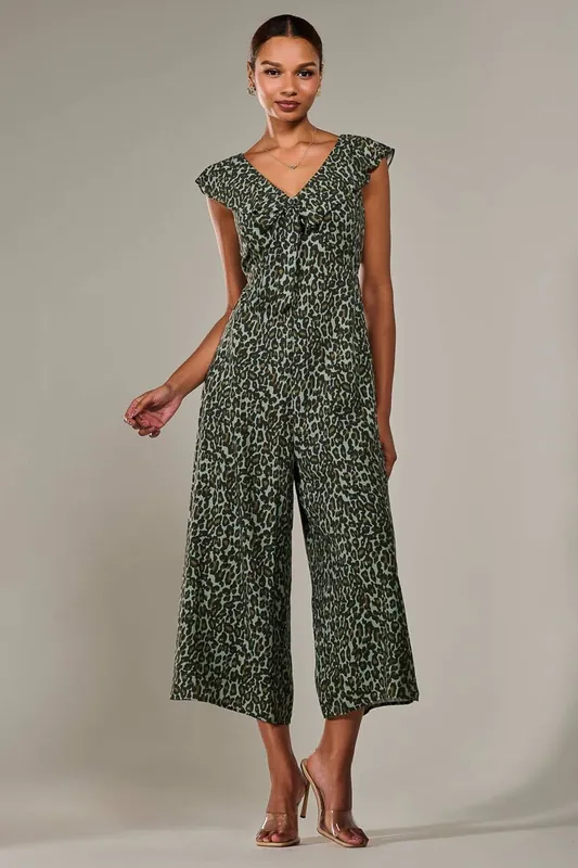 Frill Tie-front Jumpsuit