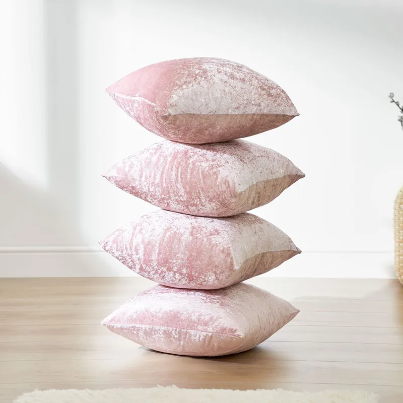 Luxury Crushed Velvet Set of 4 Filled Cushions and Covers - OHS