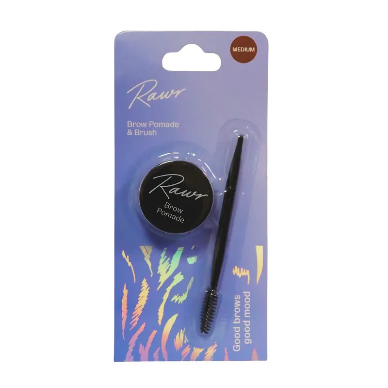 Pomade & Brush Medium Brown - Rawr Beauty
